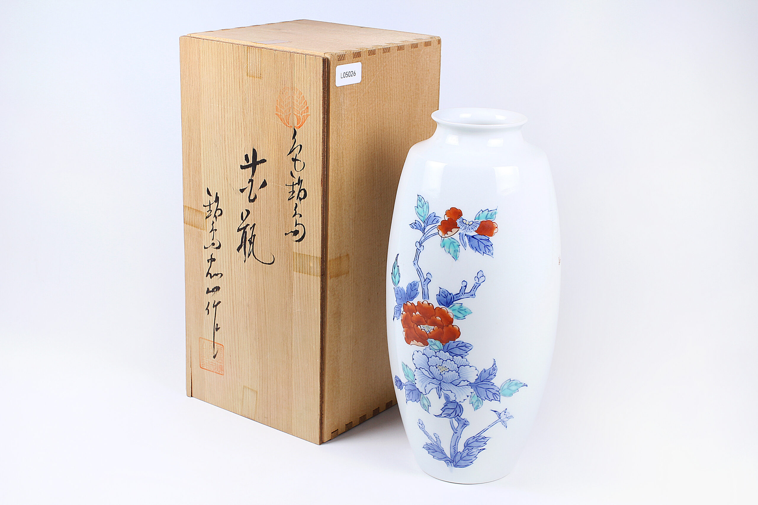 海外輸入色絵小花瓶 工芸品 時代物 日本の陶磁 陶芸 色絵